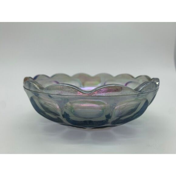 Beautiful Vintage Iridescent Thumbprint Federal Glass Bowl 5.5" 1950's MCM - Picture 2 of 6